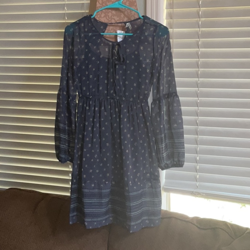 Navy Blue Long Sleeve Dress